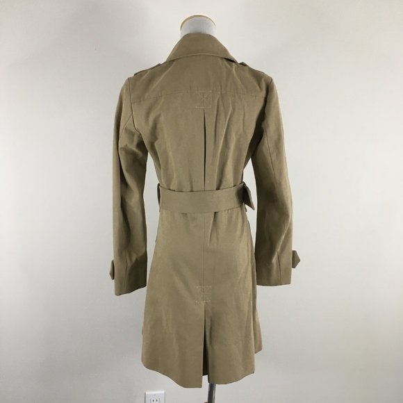 SONIA RYKIEL Beige/Brown Cashmere Blend Long Sleeve Belted Trench Coat Jacket - Picture 11 of 16